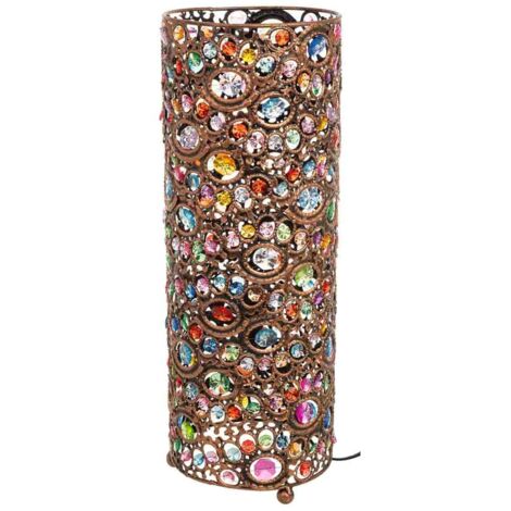 Lámpara de metal y cristal acrilico de colores D18x49.5