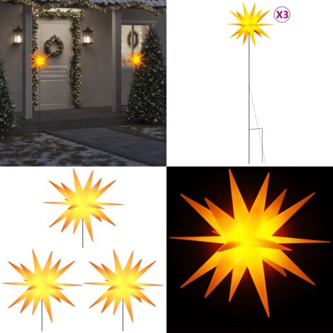 Lámpara de Navidad LED plegable 3 unidades amarillo 57 cm - Decoración Navideña - Lámpara LED plegable