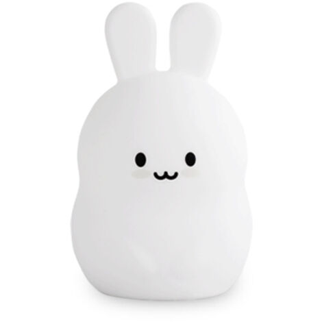 Lámpara de noche con forma de conejo de silicona, recargable por USB, regalo para niños.