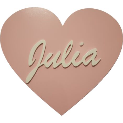 Lámpara de noche CORAZÓN con nombre, LED a pilas