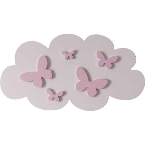 Lámpara de noche de nubes con mariposas