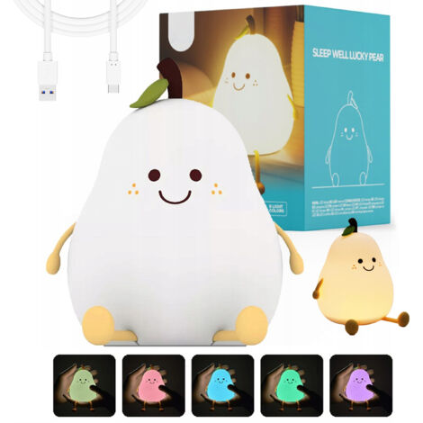 Lámpara de noche de SILICONA en forma de PERA Lámpara de pera infantil.