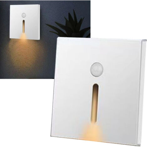Lámpara de noche LED ABS con sensor de movimiento para pasillo y dormitorio - blanca