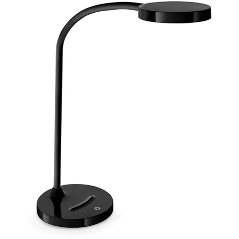 Lampara de oficina cep flex plastico led de 4w brazo flexible tactil color negro 160x600 mm