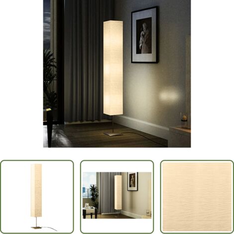 Lámpara de papel -  Lámpara de pie con soporte de acero 170 cm beige