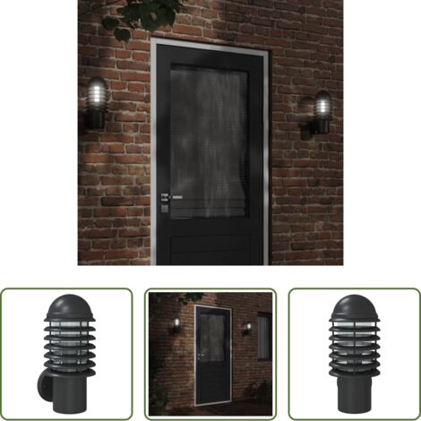 Lámpara de pared -  Aplique de exterior de acero inoxidable negro