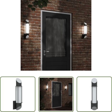 Lámpara de pared -  Aplique de exterior de acero inoxidable negro