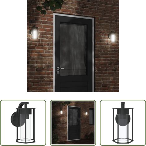 Lámpara de pared -  Aplique de exterior de acero inoxidable negro