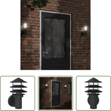 Lámpara de pared -  Aplique de exterior de acero inoxidable negro