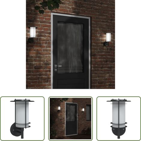 Lámpara de pared -  Aplique de exterior de acero inoxidable negro