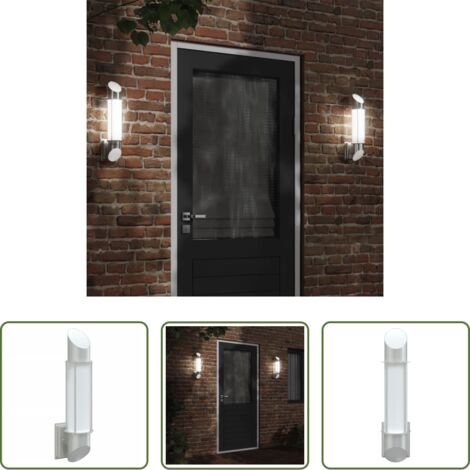 Lámpara de pared -  Aplique de exterior de acero inoxidable plateado
