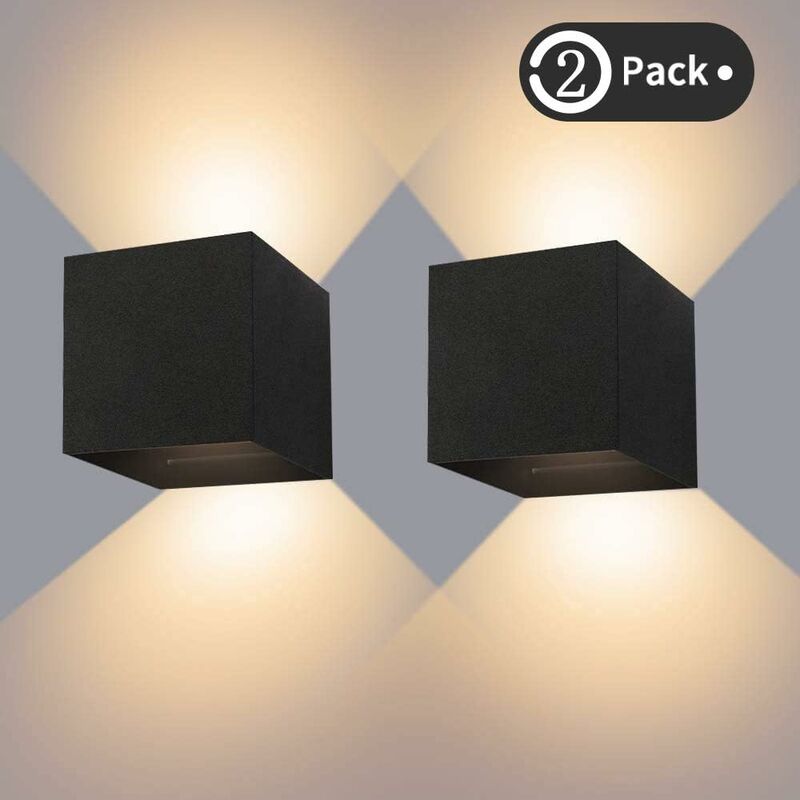 

Lampara De Pared, Aplique De Pared Exterior Impermeable IP65 Con Luz Blanco Cálido 3000K Para Interior Exterior Apliques [Clase de eficiencia