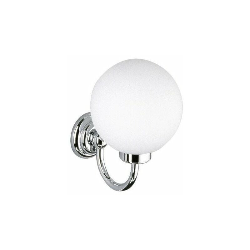 

Lámpara de pared ASTOR completa con cristal opal cromado mate KEUCO