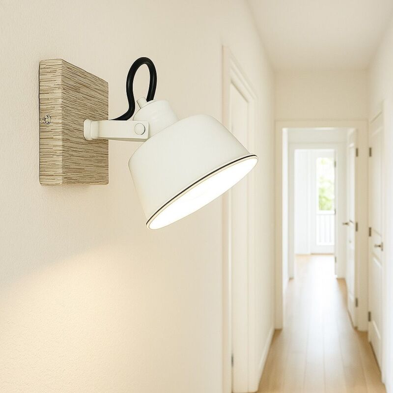 

Lámpara de pared blanca RIDLEY con bombilla LED GU10 blanco cálido