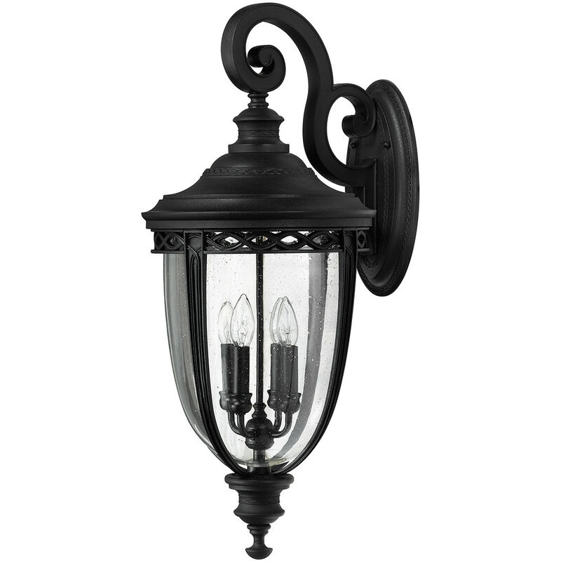 

Elstead English Bridle - Linterna de pared grande para exteriores de 4 luces, negro, IP44, E14