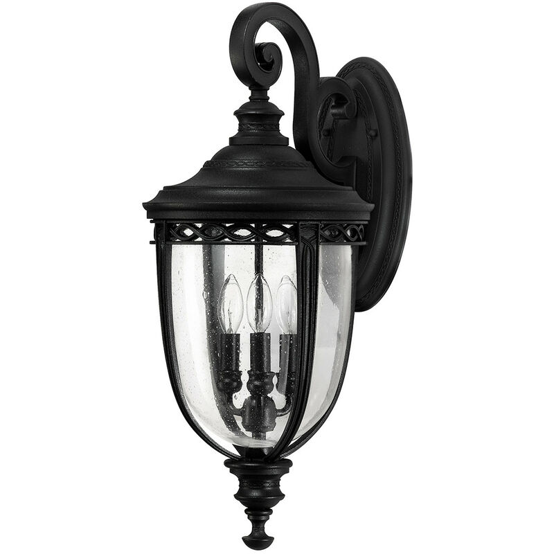 

Elstead English Bridle - Linterna de pared grande para exteriores de 3 luces, negro, IP44, E14