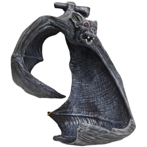 Lámpara de pared colgante de resina con forma de murciélago, ideal para Halloween. Aplique decorativo, escultura artesanal, candelabro para patio o jardín.