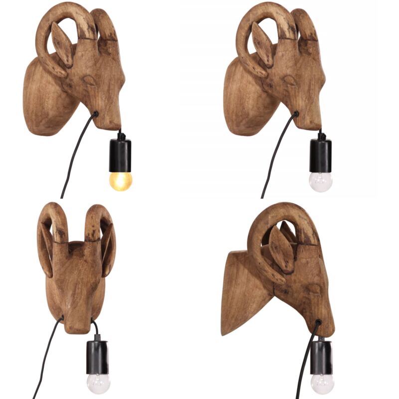 Lámpara de pared con forma de animal 25 W E27 15x24x25 cm - Lámpara de madera - Lámpara animal