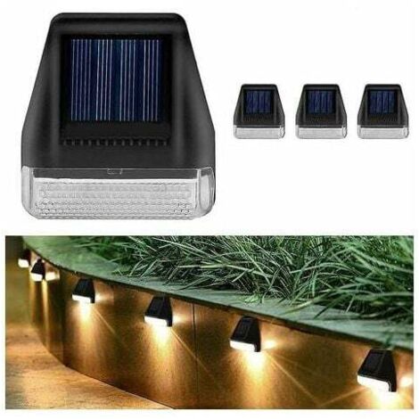 Lámpara de pared con luz LED, 4 unidades, luz de pared, impermeable, de seguridad, luz solar LED, lámpara de pared para jardín