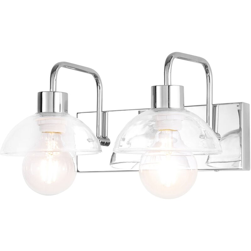 

Lámpara de pared con pantalla de vidrio Plata Vidrio, Metal