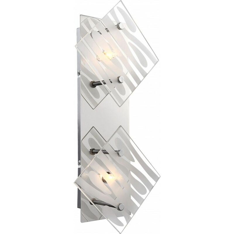 

Aplique de pared, foco cromado, lámpara de cristal, líneas decorativas, iluminación de salón blanca, Globo 48694-2