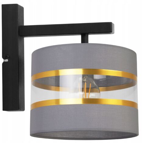 LÁMPARA DE PARED CUADRADA, ELEGANTE PANTALLA DORADA, 20 CM