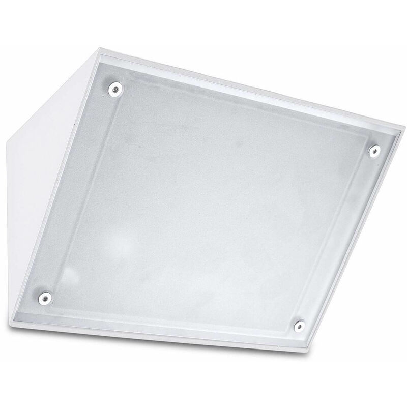 

Lámpara de pared Curie E27, aluminio y vidrio, blanco