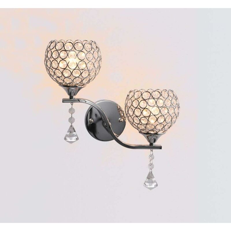 

Stoex - Lámpara de Pared de Cristal Apliques de Pared de Doble Cabeza Creativa Lámpara de Pared de Cristal Minimalista Moderna E27 para Decoración de
