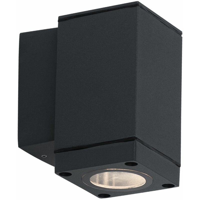 

Lámpara de pared de diseño DOWN ALU lámpara de vidrio para balcón exterior para terraza gris en un juego que incluye bombillas LED