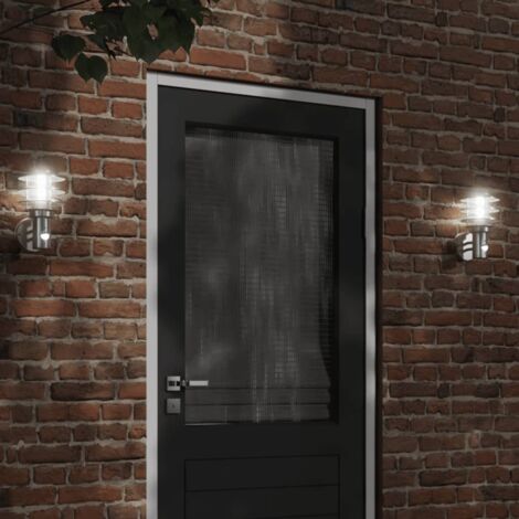 Lámpara de pared de exterior con sensor acero inoxidable vidaXL