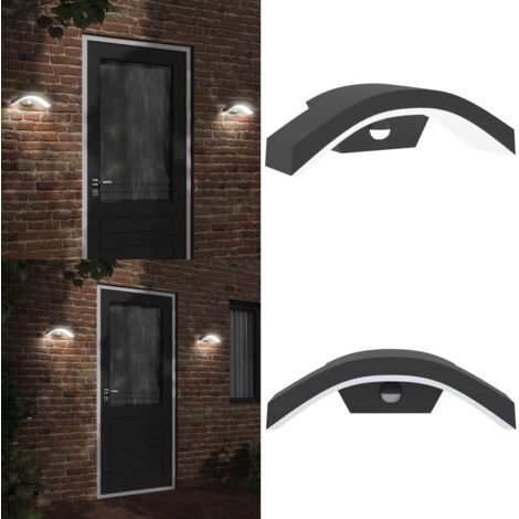 Lámpara de pared de exterior LED aluminio fundido negro - Luz LED - Sensor de movimiento