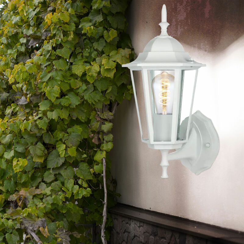 

Lámpara de pared filamento retro farol fachadas ALU luz exterior blanca en un juego que incluye bombillas LED