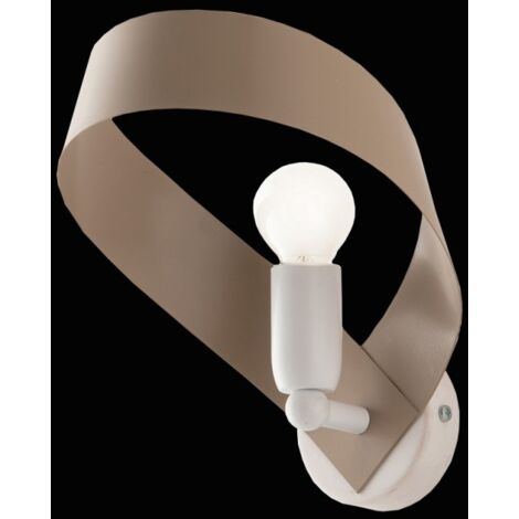 Lámpara de pared de hierro Tortora blanca una luz 66x h28 cm