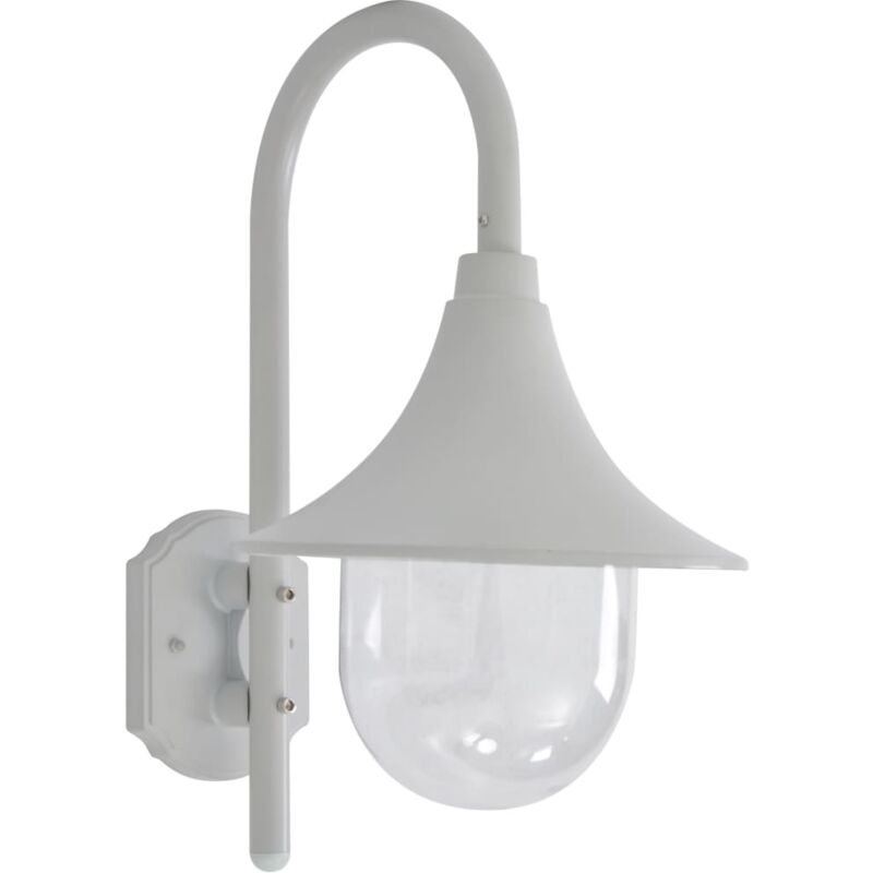 

vidaXL Lámpara de pared de jardín aluminio blanca E27 42 cm - Blanco