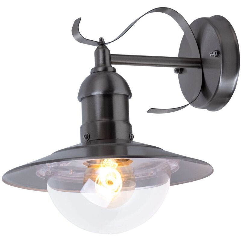 

Lámpara de pared vintage con control remoto, linterna de fachada de acero inoxidable regulable en un juego que incluye bombillas LED RGB
