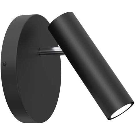 Lámpara de pared de lectura tubo negro con elemento cromado Axion 1xGU10 8W Luminex