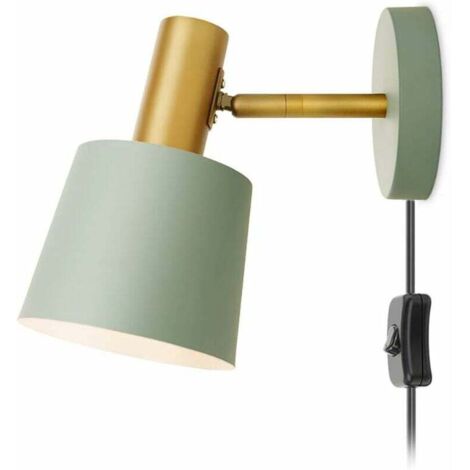 Lámpara de pared de metal moderna con interruptor, aplique de pared ajustable para interiores, lámparas de lectura, lámpara de noche para dormitorio, foco de pared industrial E27.