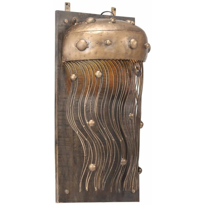 

Happyshopping - Lampara de pared diseno medusa hierro y madera maciza de mango