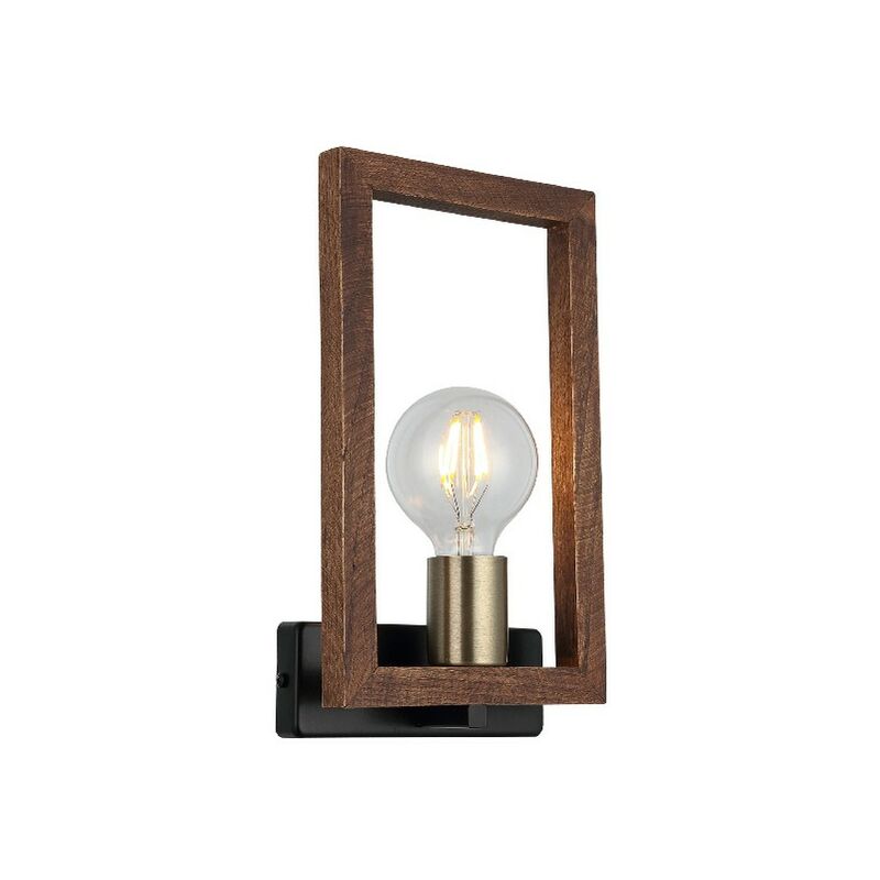

Lampara de Pared Era - Applique - Oro, Negro, Madera en Metal, Madera, 17 x 8 x 29 cm, 1 x E27, Max 40W