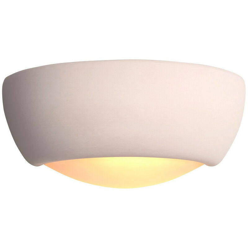 

Endon Eton - 1 encendedor de pared ligero de yeso para interiores, cerámica sin esmaltar, E27