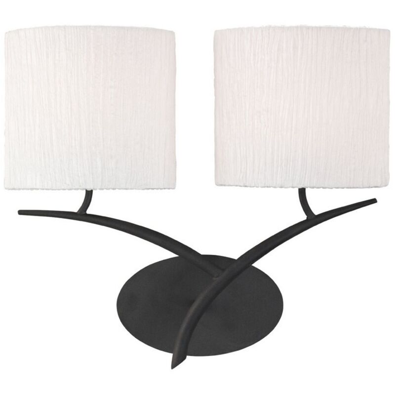 Inspired Mantra - Eve - Aplique 2 luces E27, antracita con pantallas ovaladas blancas