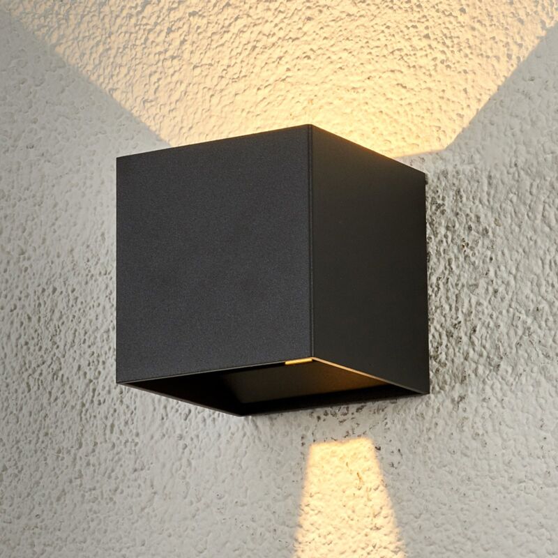 

Lindby - Lámpara de pared ext LED en forma de cubo Ella