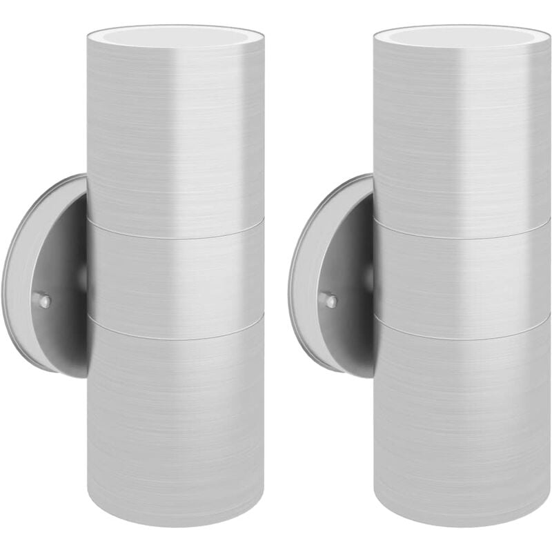 

Lámpara de pared exterior 2 uds acero ascendente/descendente