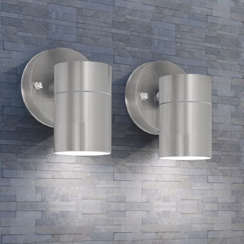 

Lámpara de pared exterior 2 uds acero inoxidable descendente