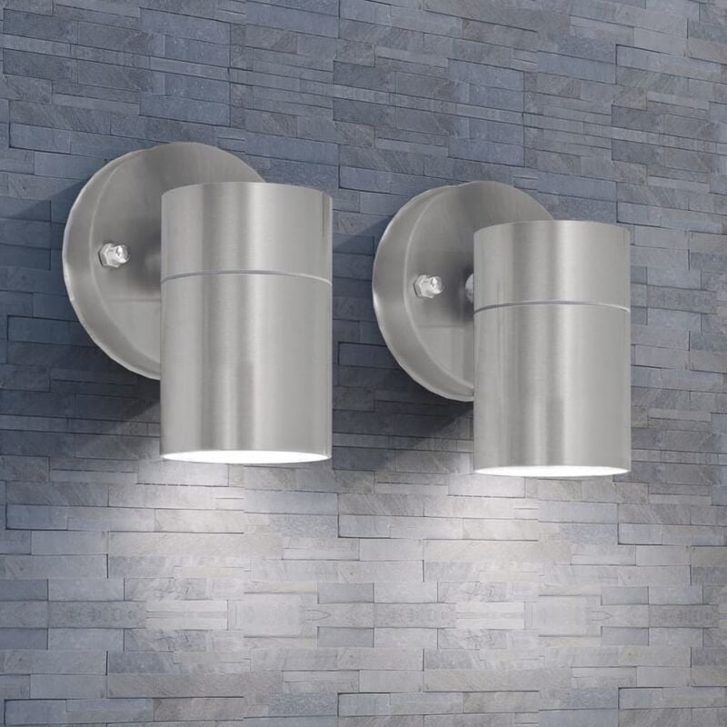 

Lámpara de pared exterior 2 uds acero inoxidable descendente