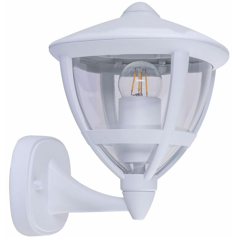 

Aplique de pared exterior ALU linterna balcón lámpara de foco para parque blanco en un juego que incluye bombillas LED