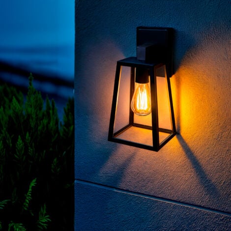 LEDKIA Lámpara de Pared Exterior Aluminio y Cristal Karan Negro