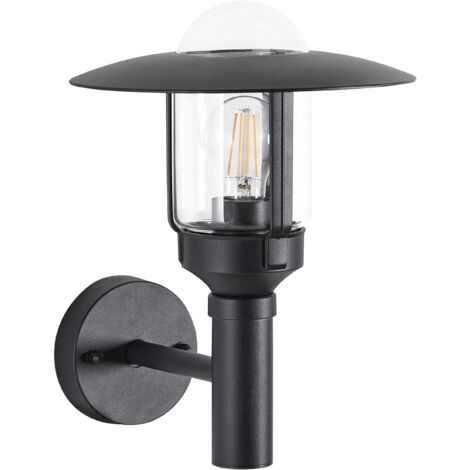 Lámpara de pared exterior aplique moderno de metal aluminio vidrio negro mate Tizu