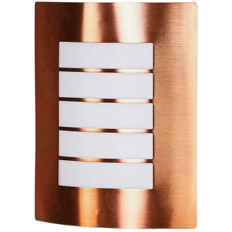 Lámpara de pared exterior 'Blanka' (Moderno) en Cobre hecho de Acero (1 llama, E27) de Lindby | lámparas de pared para exterior de acero inoxidable, aplique, lámpara para exterior, aplique para - cobre, blanco