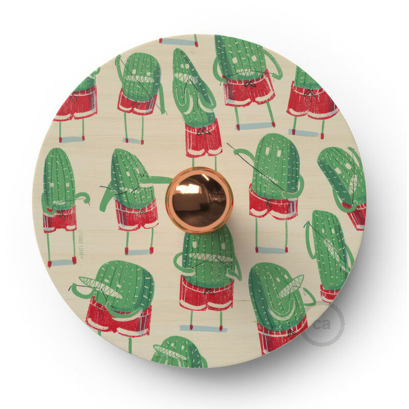 

Creative Cables - Lámpara de pared Funny Pop con pantalla UFO ilustrada doble cara, diseño por varios artistas | Sin bombilla - Marco Bonatti - Marco